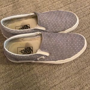 Vans size 7 gray polka dot